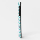 jouw naam Aqua Chevron Peacock Case-Mate iPhone Case (Achterkant/links)