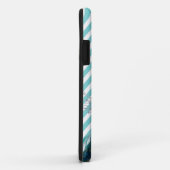 jouw naam Aqua Chevron Peacock Case-Mate iPhone Case (Achterkant/rechts)