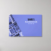 JOUW NAAM Bar Bat Mitzvah Sign-In Board Canvas Afdruk (Voorkant)