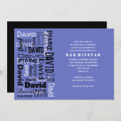 JOUW NAAM Bar Bat Mitzvah Uitnodiging (Voorkant / Achterkant)