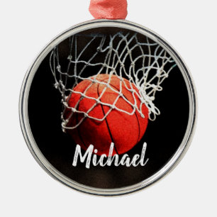Jouw naam Basketball Artwork Metalen Ornament