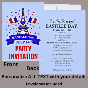 Jouw naam Bastille-dag 14 juli viering feest Kaart