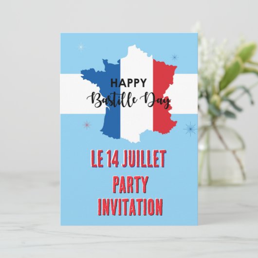 Jouw naam Bastille-dag 14 juli viering feest Kaart (Staand voorkant)