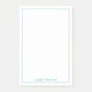 jouw naam Bedrijfsminimalistisch Blauwgroen/wit Post-it® Notes