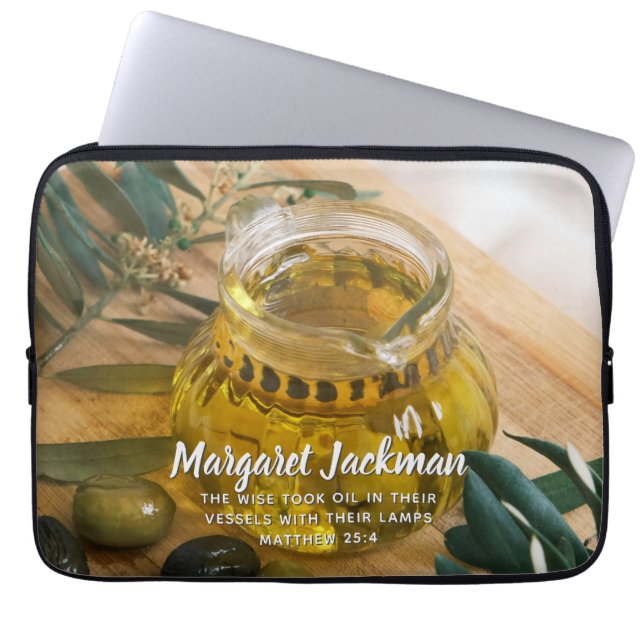 Jouw naam Bijbelvers Laptop Sleeve (Voorkant)