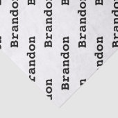 jouw naam Black/White Birthday Text Pattern Tissuepapier (Detail)