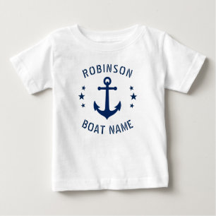 Jouw naam & Boat  Anchor Stars Blue & White