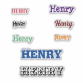 Jouw naam bovenste Stickers Multicolorf (Voorkant)