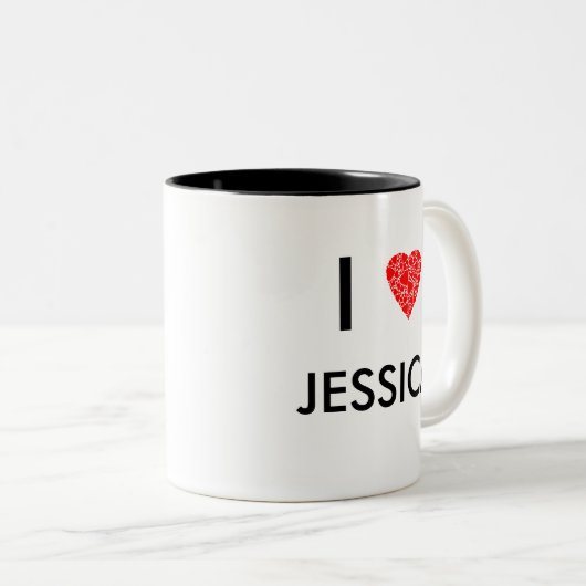 Jouw naam | Cadeau om personaliseren Tweekleurige Koffiemok (Voorkant rechts)