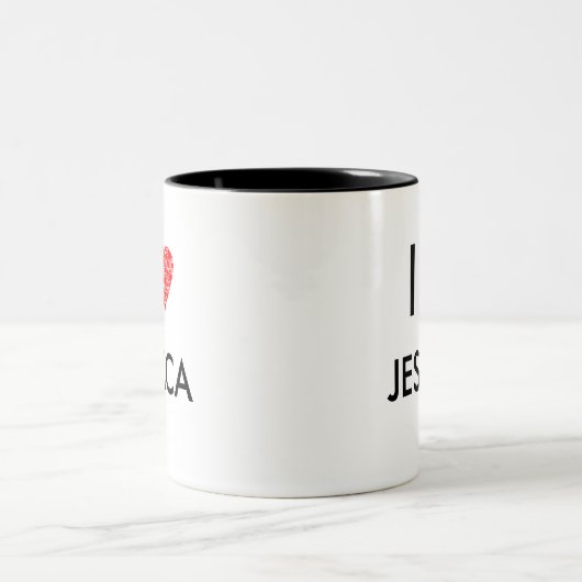 Jouw naam | Cadeau om personaliseren Tweekleurige Koffiemok (Center)