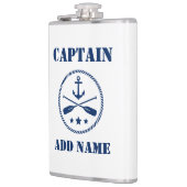 Jouw naam Captain Flask Anker & riemen Heupfles (Links)