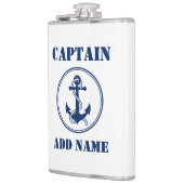 Jouw naam Captain Flask Anker & Touw Wit Heupfles (Links)