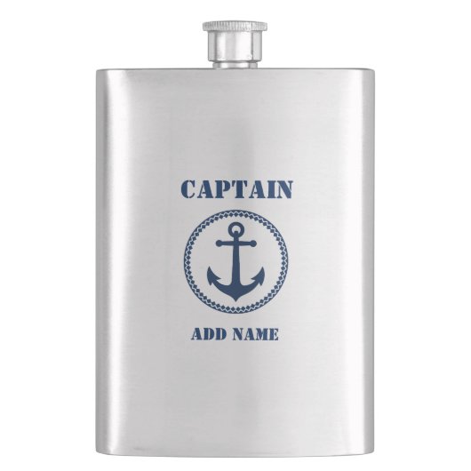 Jouw naam Captain Flask Zee Anker Flacon (Voorkant)
