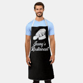 JOUW NAAM Chef Zwart Leopard Print Schort (Gedragen)