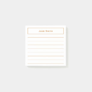 Jouw naam Corporate Minimalist Bronze/White Lined Post-it® Notes
