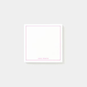 Jouw naam Corporate minimalist roze/wit Post-it® Notes