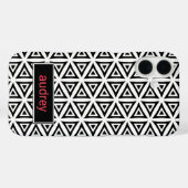 Jouw naam Crisp driehoekig zwart-wit patroon Case-Mate iPhone Case (Achterkant (horizontaal))
