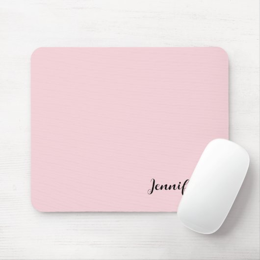 Jouw naam Custom Pastel Pink Muismat (Met muis)