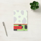 jouw naam - Dierafdrukken, Koeienspots - Groen zwa Post-it® Notes (Kantoor)