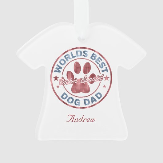 Jouw naam Dog Dad Cocker Spaniel Ugly Sweater Ornament (achterkant)