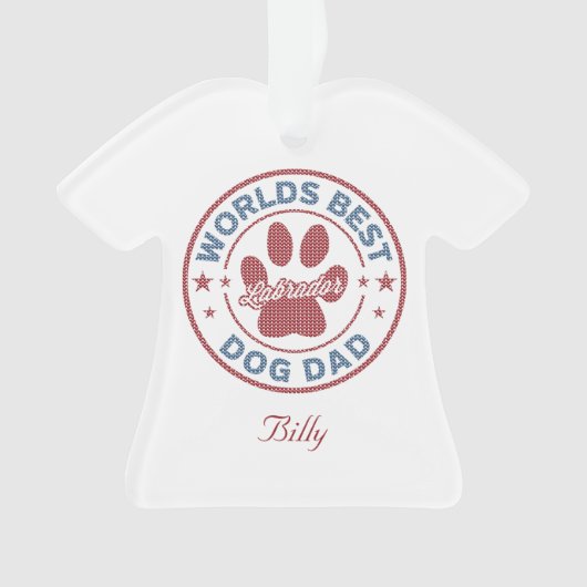 Jouw naam Dog Dad Labrador Ugly Sweater Ornament (voorkant)