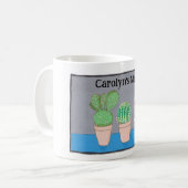 Jouw naam, drie cactusen, schattig koffiemok (Voorkant links)