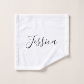 Jouw naam | Elegant Script Bad Handdoek (Wasdoekje)
