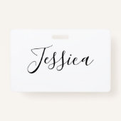 Jouw naam | Elegant Script Badge (Achterkant)