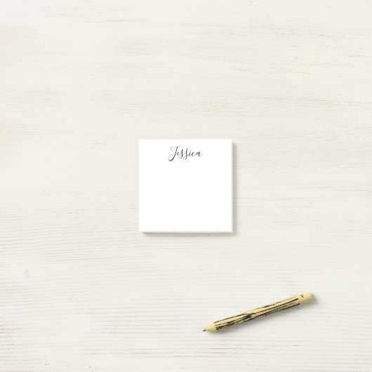 Jouw naam | Elegant Script Post-it® Notes (Op bureau)