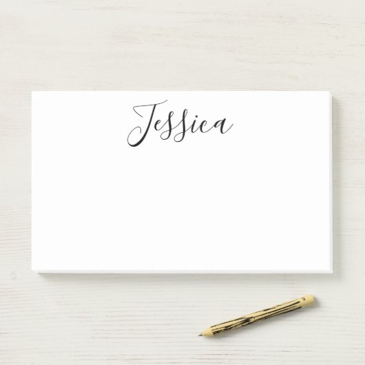 Jouw naam | Elegant Script Post-it® Notes (Op bureau)