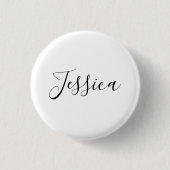 Jouw naam | Elegant Script Ronde Button 3,2 Cm (Voorkant)