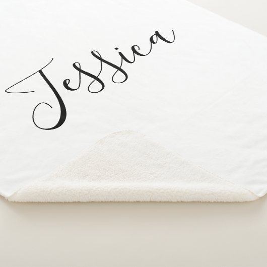 Jouw naam | Elegant Script Sherpa Deken (3/4)