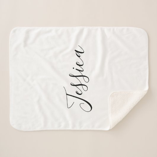 Jouw naam | Elegant Script Sherpa Deken (Voorkant (horizontaal))