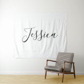 Jouw naam | Elegant Script Wandkleed (In Situ (horizontaal))