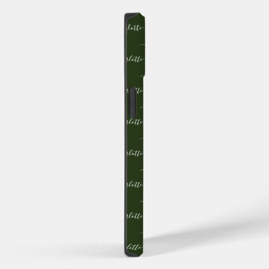 Jouw naam, elegante scripttekst, donkergroen Case-Mate iPhone case (Achterkant / Rechts)