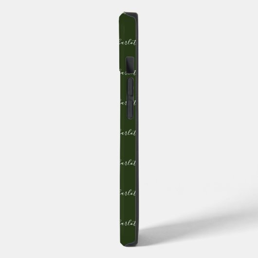 Jouw naam, elegante scripttekst, donkergroen Case-Mate iPhone case (Achterkant / Links)