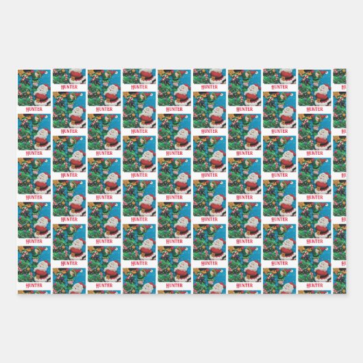 Jouw naam(en) Aangepaste kerstfeestdag Inpakpapier Vel (Voorkant 2)