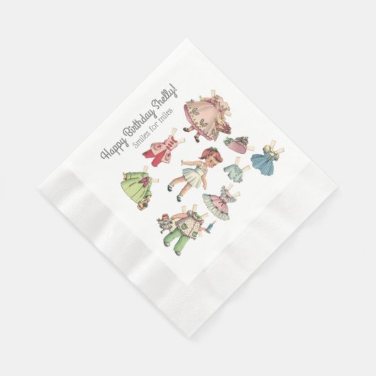 Jouw naam en Bericht pop Papier servet (Hoek)