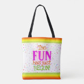 Jouw naam en datum op kleurrijk zoet 16 tweezijdig draagtas (Achterkant)