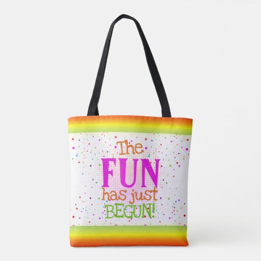 Jouw naam en datum op kleurrijk zoet 16 tweezijdig draagtas (Achterkant)