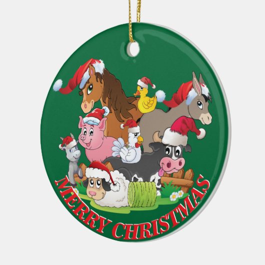 Jouw naam en datum van de kerstkalkoenen keramisch ornament (Links)