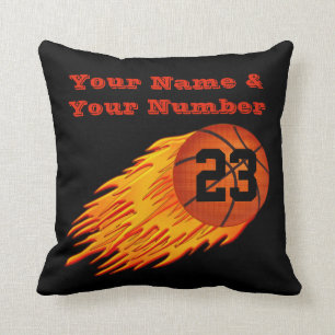 jouw naam en Jersey NUMBER op Basketball Kussens
