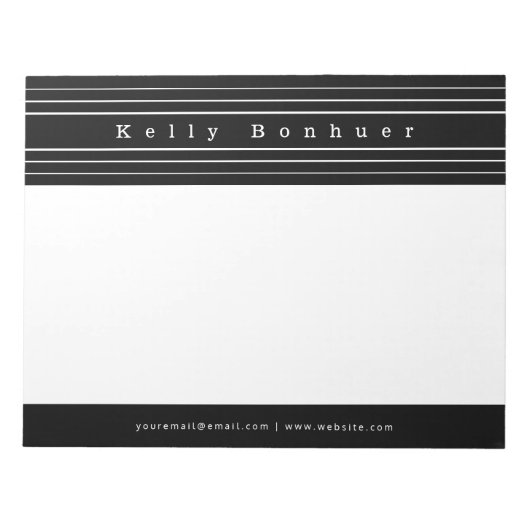 Jouw naam en strips | Zwart-wit Notitieblok (Voorkant)