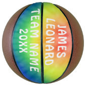 Jouw naam en Team Tie Dye Persoonlijk Basketball Basketbal (Verticaal)
