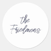 Jouw naam-envelopzegel ronde sticker (Voorkant)