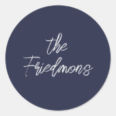 Jouw naam-envelopzegel ronde sticker (Voorkant)