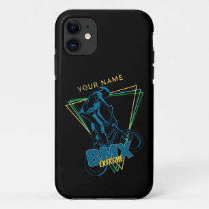 Jouw naam Extreme BMX geometrisch toevoegen iPhone 11 Hoesje