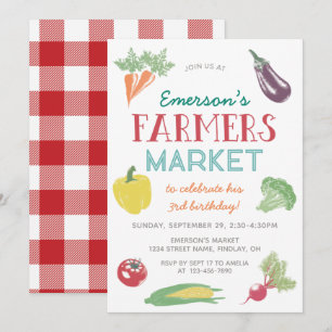Jouw naam Farmers Market Birthday Party, elke leef Kaart