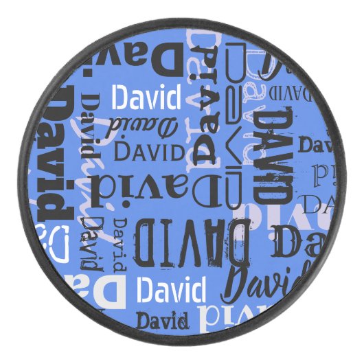 Jouw naam gekleurde Mannen Hockey Puck (Voorkant)