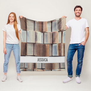 Jouw naam geopend boekenpatroon toevoegen fleece deken
